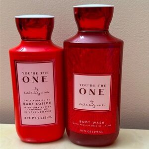 NIB Bath & Body Works You're The One Full Size 8oz Body Lotion & 10oz Shower Gel
